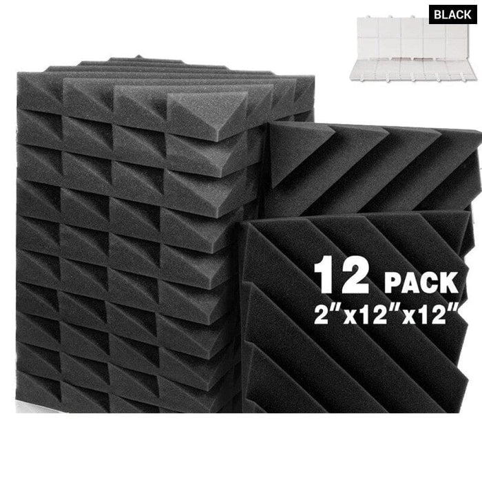 Acoustic Foam Panels 12 Pcs White Studio Diamond Groove