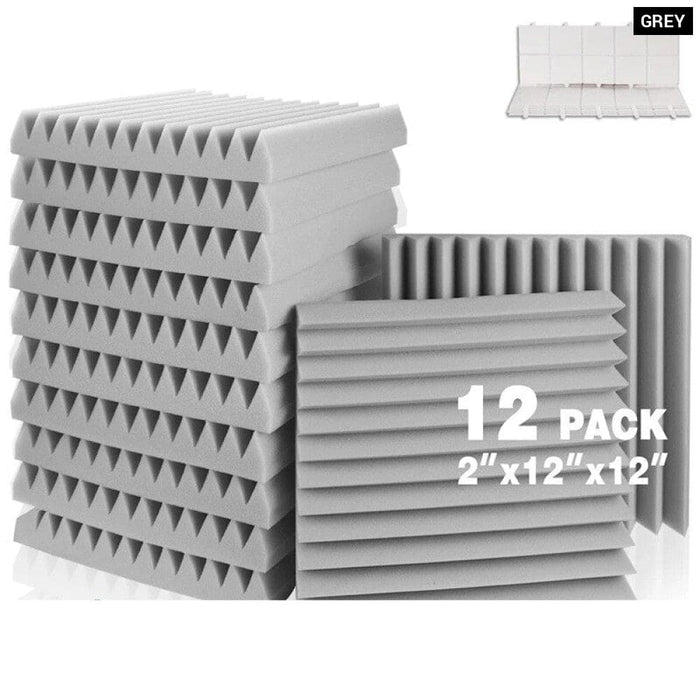 Acoustic Foam Panels Sound Absorbing 12 Pcs House Isolation