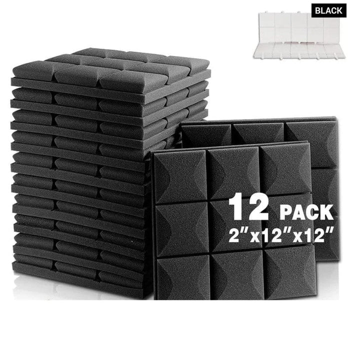 Acoustic Foam Sound Insulation Panels 12 Pcs Mushroom