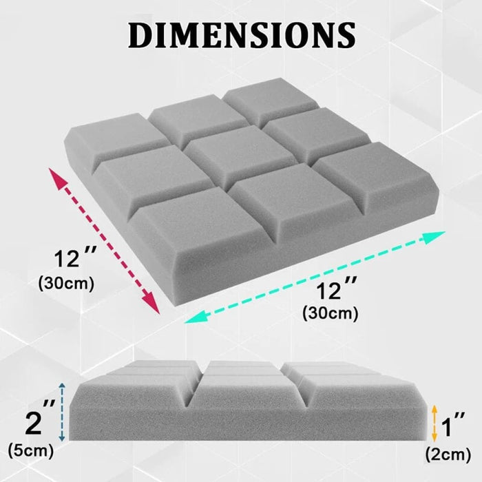 Acoustic Soundproof Foam Panels 6/12/24pcs For Home Office