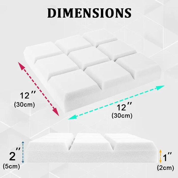 Acoustic Treatment Foam 6/12/24pcs Beveled Edge 9 Block