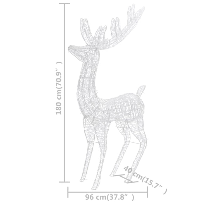 Xxl Acrylic Christmas Reindeer 250 Led 180 Cm Warm White