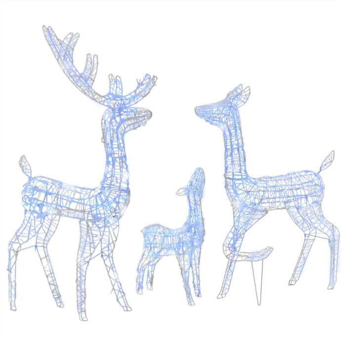 Acrylic Reindeer Family Christmas Decoration 300 Led Blue