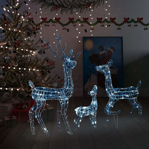 Acrylic Reindeer Family Christmas Decoration 300 Led Cold