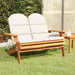 Adirondack Garden Bench With Cushions 126 Cm Solid Wood