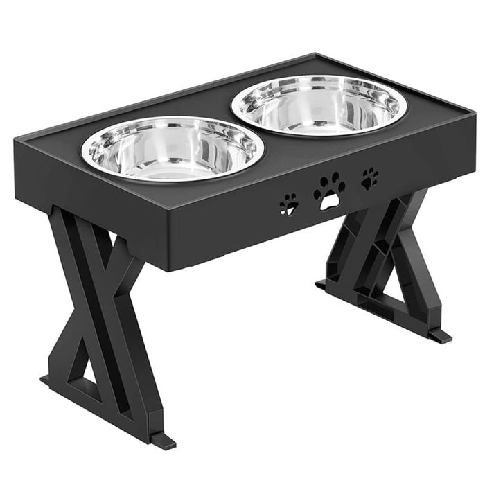 Adjustable 3-height Elevated Dog Bowls Stainless Steel Pet