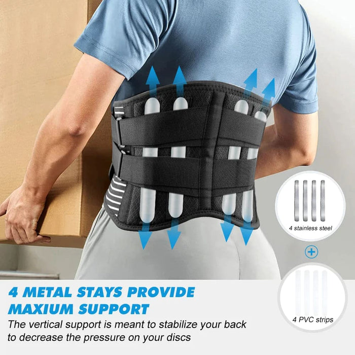 Adjustable Back Brace For Lower Pain Relief With 3d Lumbar