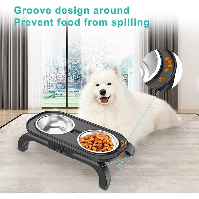 Adjustable Detachable Non-slip Stainless Steel Dog Bowls