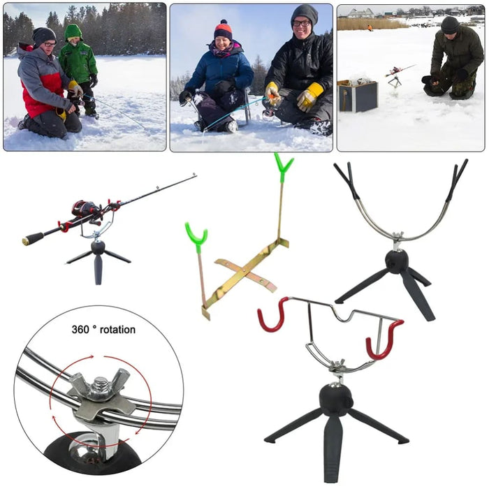 Adjustable Double Head Ice Fishing Rod Holder