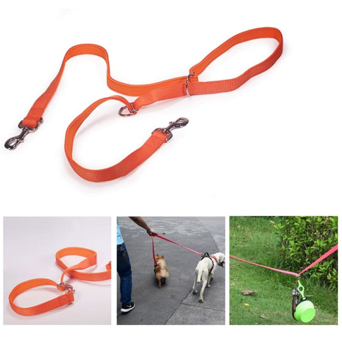 Adjustable Double Head Dog Leash With p Chain Hook