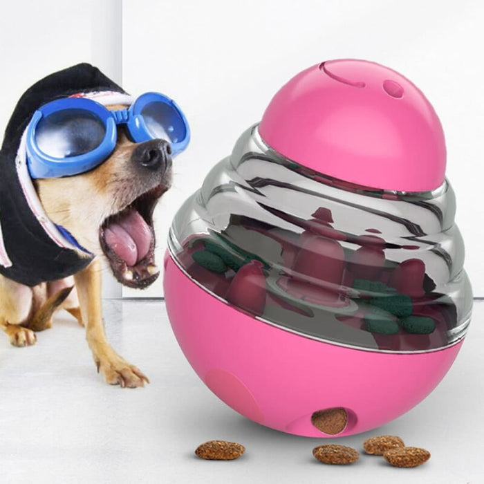 Adjustable Food Dispensing Tumbler Treat Ball With Leaky