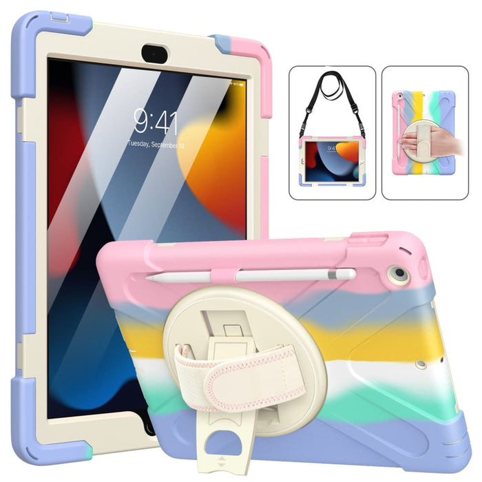 Adjustable Hand Stap Hybrid Protective Case For Ipad 8th