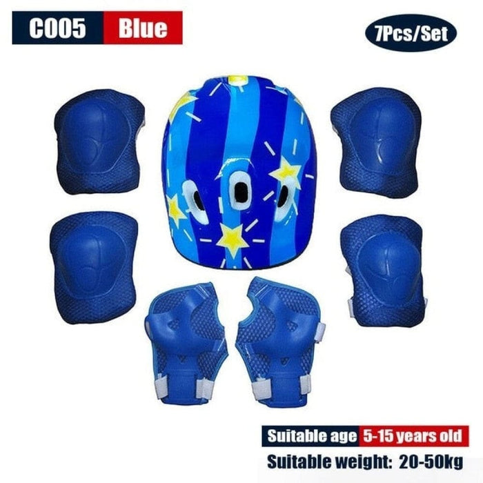 Adjustable Helmet Protective Gear Set Knee Elbow Wrist Pads