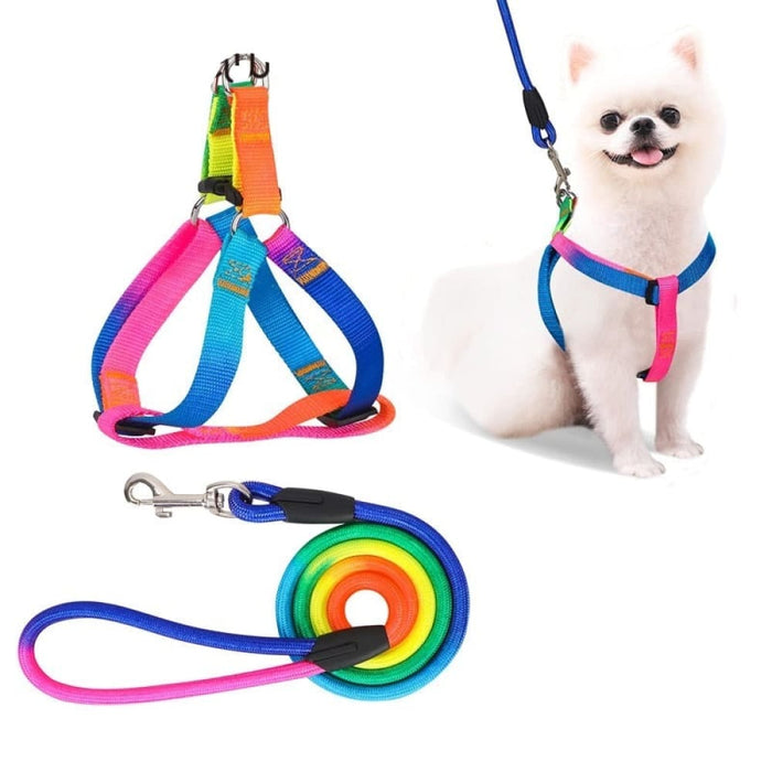 Adjustable Safe Nylon No Pull Pet Vest Harnes Leash Set