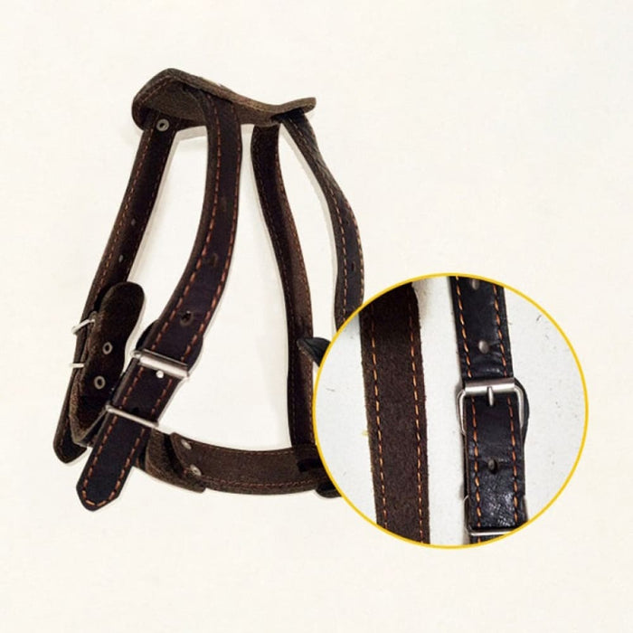 Adjustable Strap Leather Dog Harness