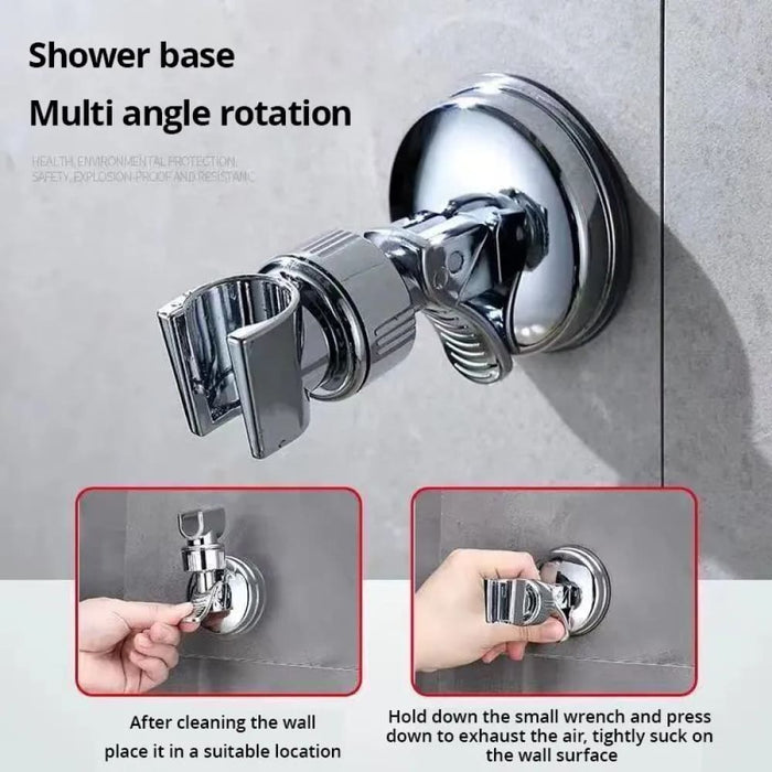 Adjustable Suction Cup Shower Rack With Lotus Canopy Bracket