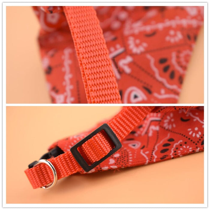 Adjustable Washable Print Triangular Bibs Scarfs For Dog