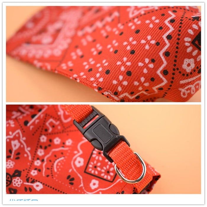 Adjustable Washable Print Triangular Bibs Scarfs For Dog