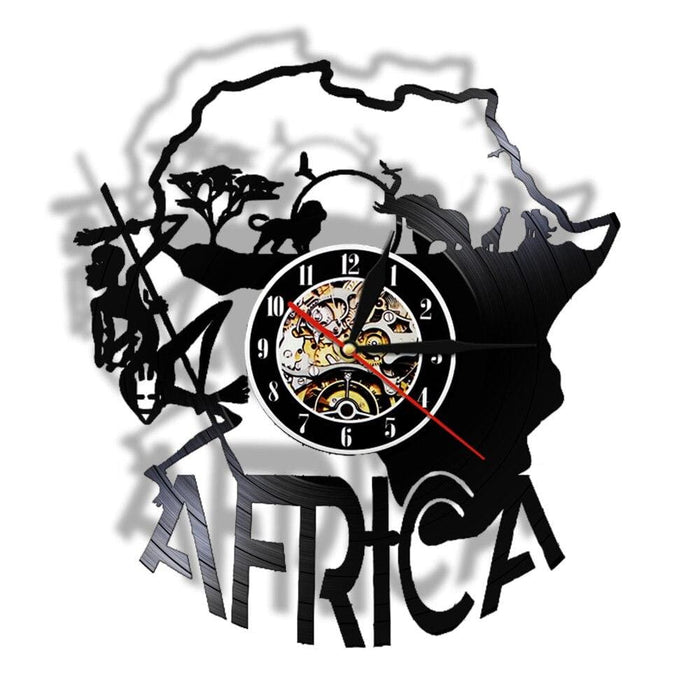 Africa Decor Vinyle Record Led Vinyl Wall Clock Artwork