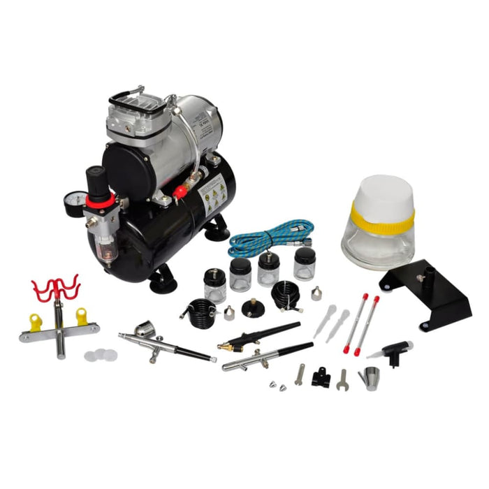 Airbrush Compressor Set With 3 Pistols 310 x 150 Mm Oabxna