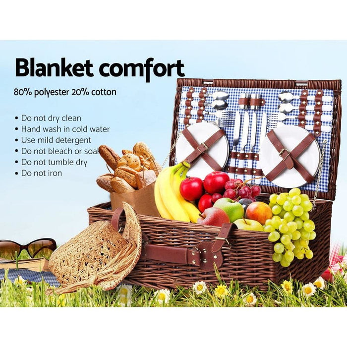 Alfresco 4 Person Picnic Basket Baskets Handle Outdoor