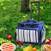 Alfresco 6 Person Picnic Bag Trolley Set - Blue