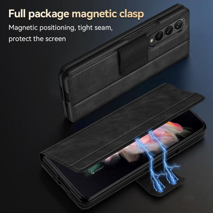 All-inclusive Magnetic Snap Flip Leather Phone Case