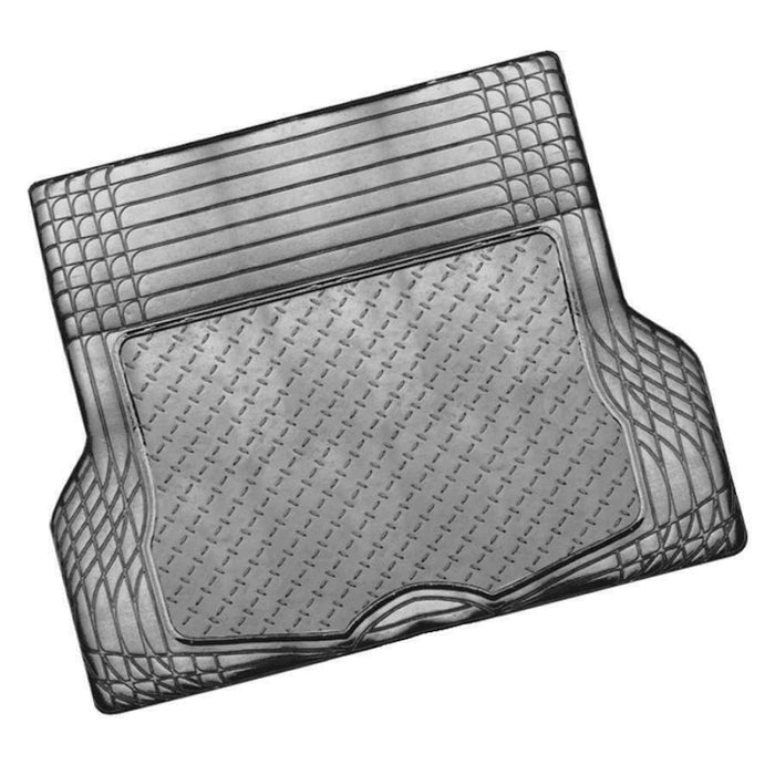 Aluminium Look 1-piece Boot Mat - Carbon Rubber