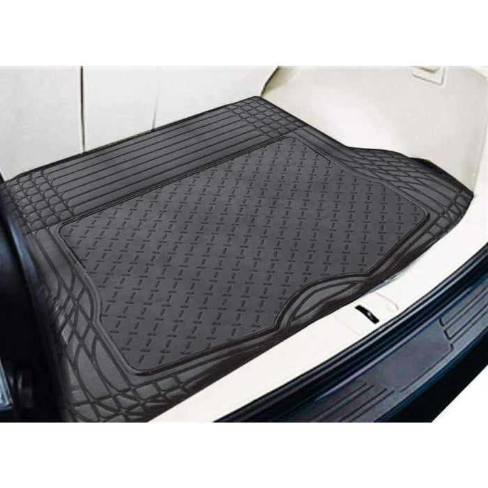 Aluminium Look 1-piece Boot Mat - Black Rubber