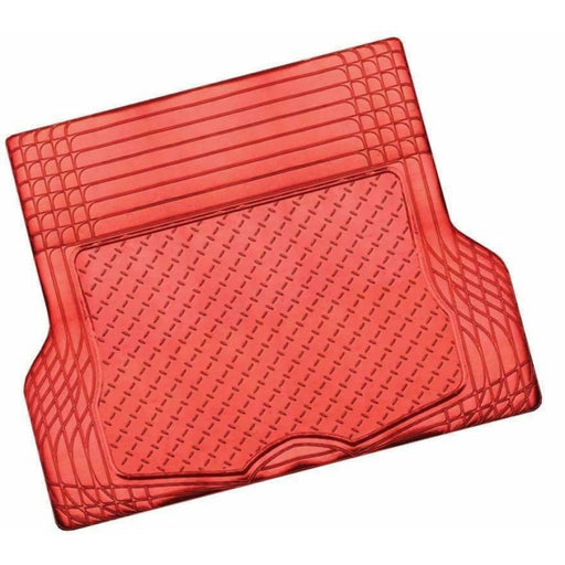 Aluminium Look 1-piece Boot Mat - Red Rubber