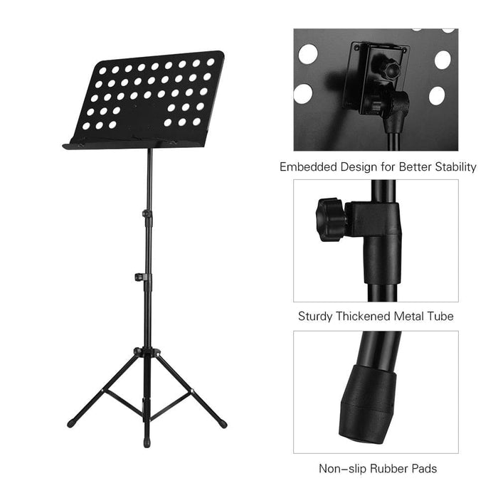 Aluminum Alloy Foldable Music Sheet Tripod Stand For Guitar