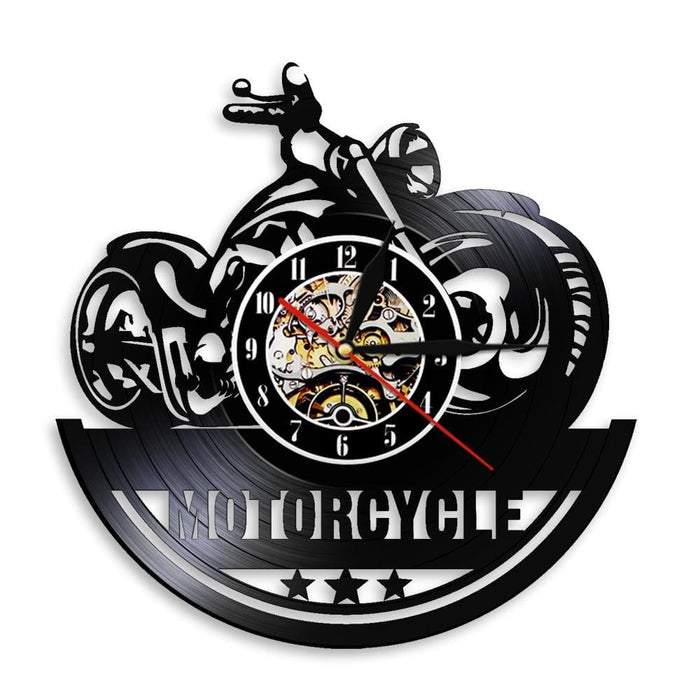 American Classic Motorcycle Wall Art Led Vinyl Record Clock