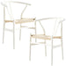 Anemone Set Of 2 Wishbone Dining Chair Beech Timber Replica