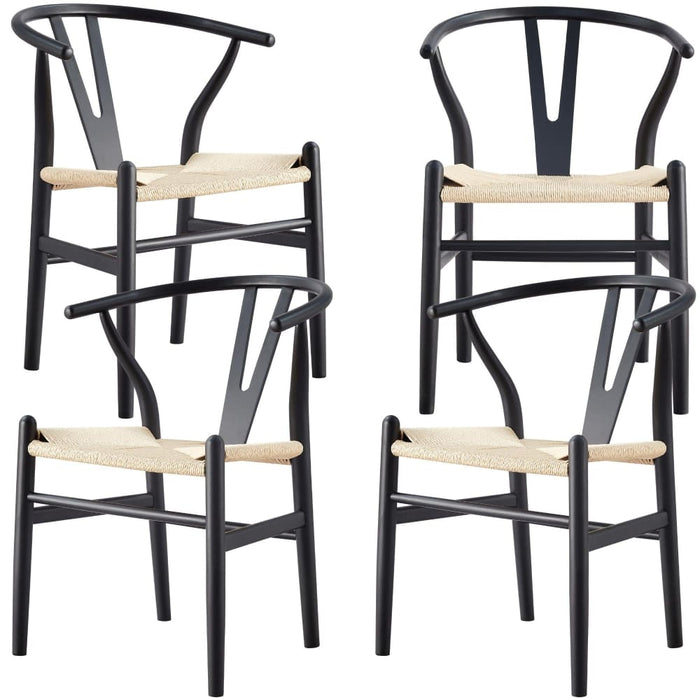 Anemone Set Of 4 Wishbone Dining Chair Beech Timber Replica