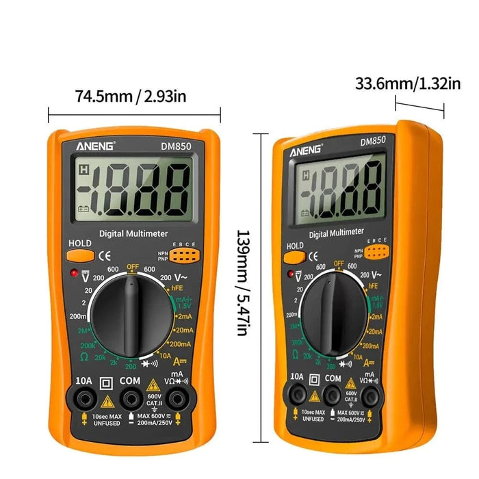 Aneng Dm850 Digital Multimeter 1999 Counts Ac Dc Voltage