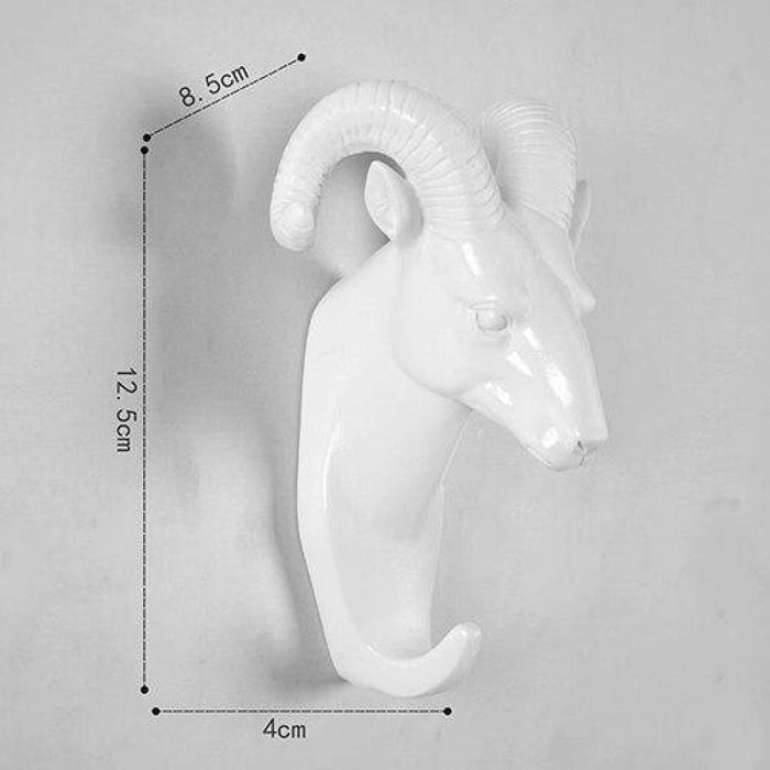 Animal Head Figurine Craft Wall Art Hooks For Hanging Key