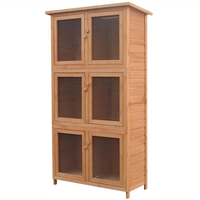 Animal Rabbit Cage 6 Rooms Wood Oibtai