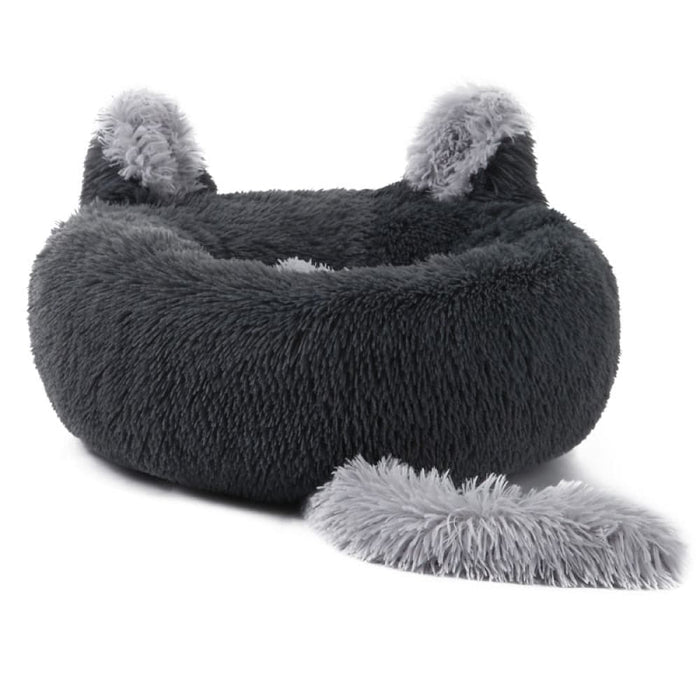 Anti Anxiety Fluffy Washable Calming Round Donut Pet Bed