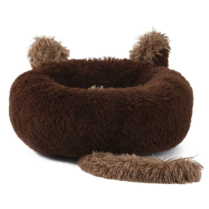 Anti Anxiety Fluffy Washable Calming Round Donut Pet Bed