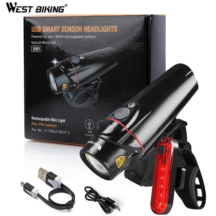 Anti-glare Usb Rechargeable Bike Front And Rear Light