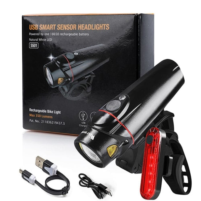 Anti-glare Usb Rechargeable Bike Front And Rear Light