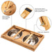 Anti - skidding Adjustable Bamboo Pet Feeder Double Dog