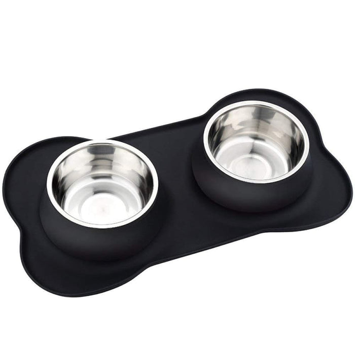 Anti-slip Durable Double Dog Drinking Water Food Feeder