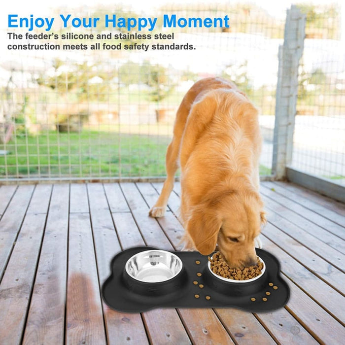 Anti - slip Durable Double Dog Drinking Water Food Feeder