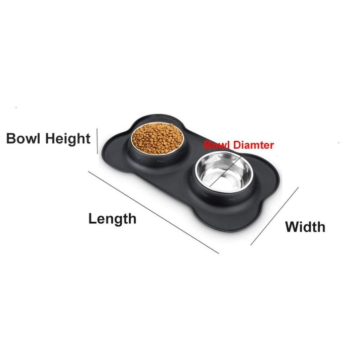 Anti - slip Durable Double Dog Drinking Water Food Feeder