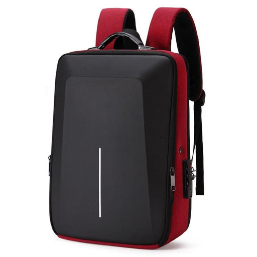 Anti Theft Hard Shell Backpack For Men Red