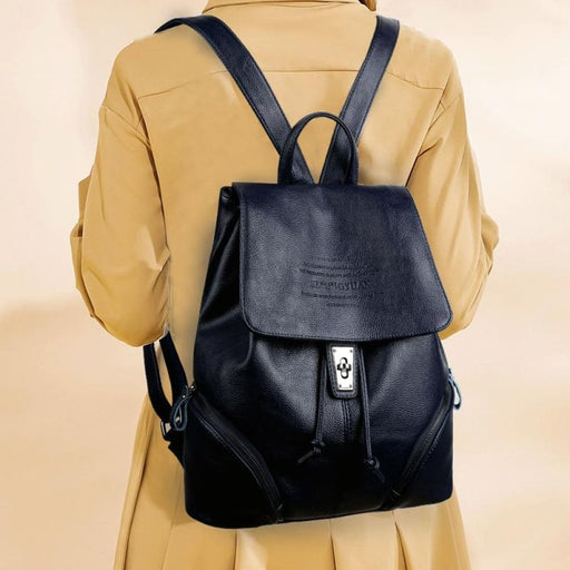 Anti Theft Leather Backpack