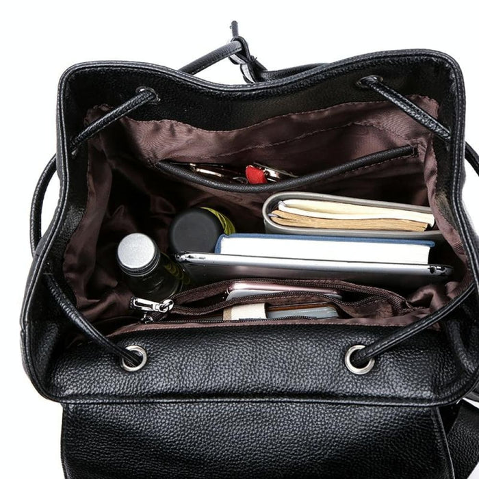 Anti Theft Leather Backpack