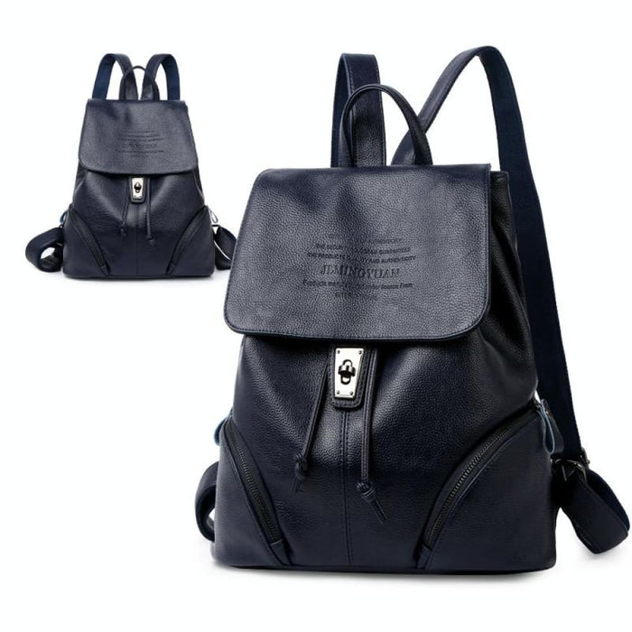 Anti Theft Leather Backpack