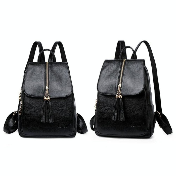 Anti Theft Leather Travel Backpack